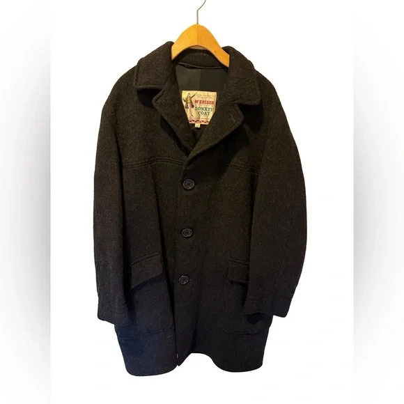 🖤 Rare Vintage McGregor Donkey Coat - Charcoal Wool w/ Red Lining (Size 40) - Picture 2 of 12